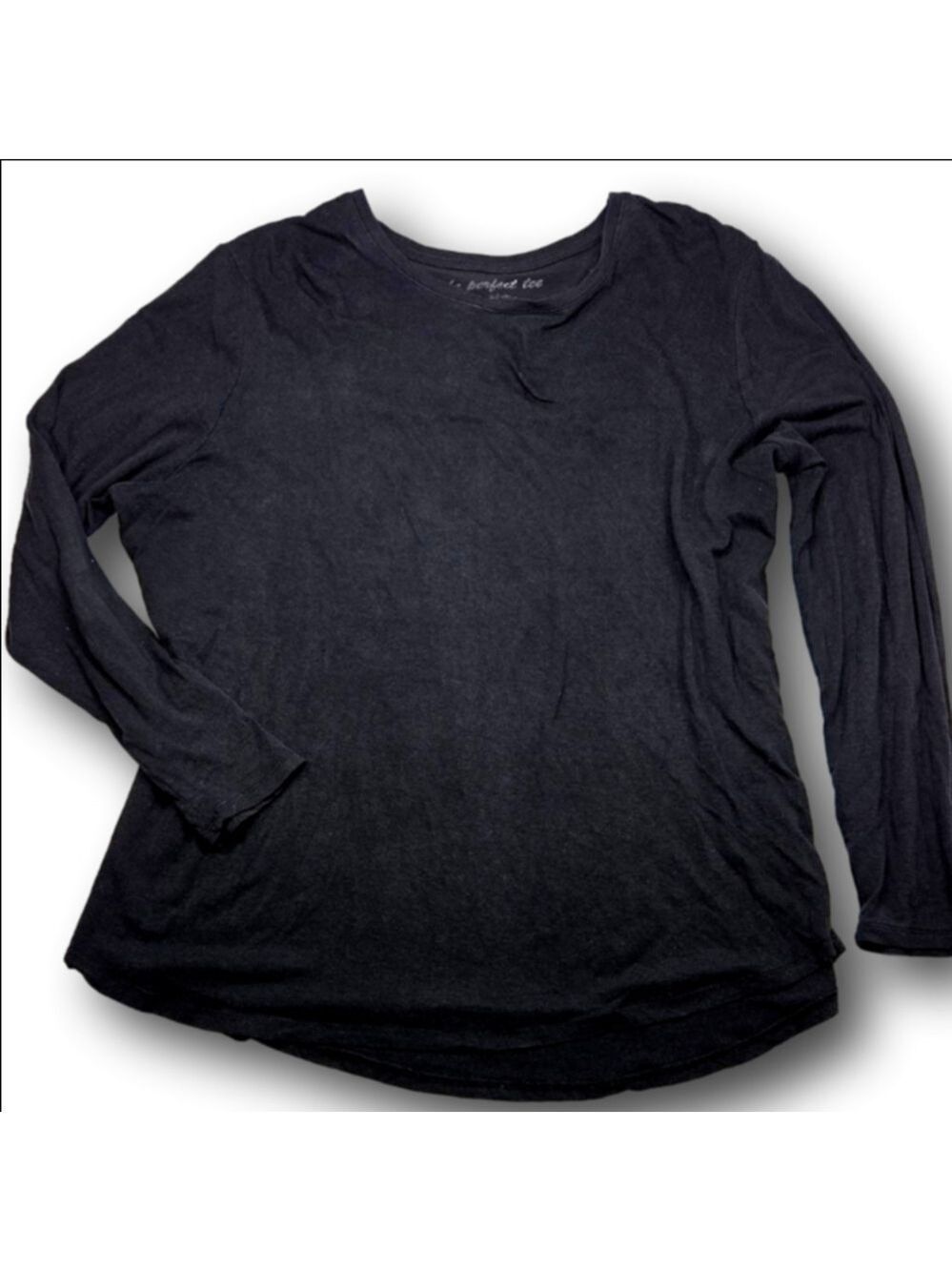 Women's Como Vintage Black Long Sleeve Tee Plus Size 1X